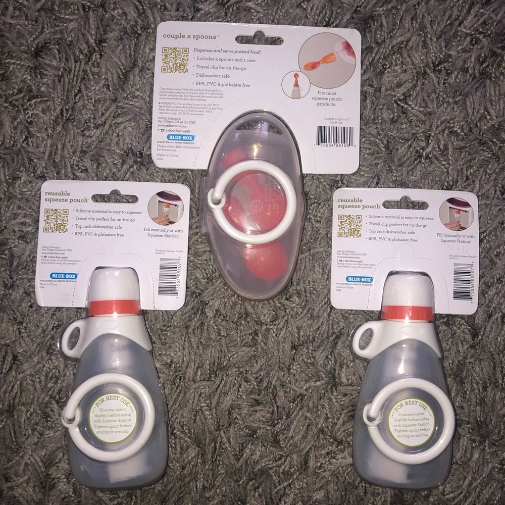 Infantino Fresh Squeezed Feeding Line Couple A Spoons & Reusable Squeeze Pouch - Picture 3 of 9